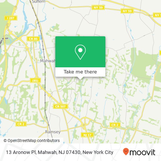 13 Aronow Pl, Mahwah, NJ 07430 map