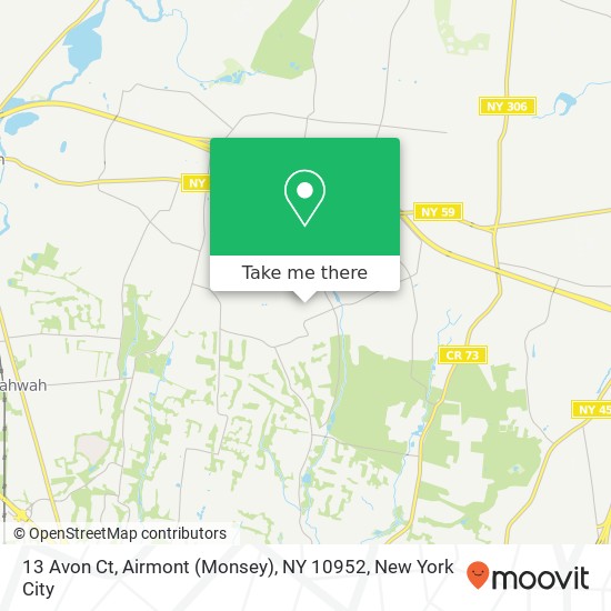 Mapa de 13 Avon Ct, Airmont (Monsey), NY 10952