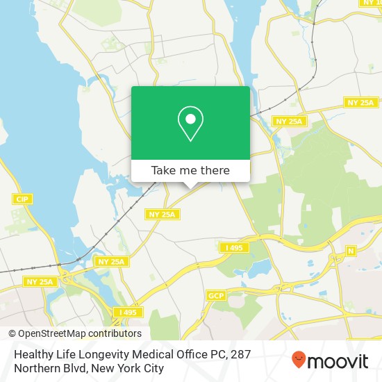 Mapa de Healthy Life Longevity Medical Office PC, 287 Northern Blvd