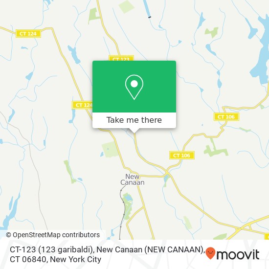 Mapa de CT-123 (123 garibaldi), New Canaan (NEW CANAAN), CT 06840