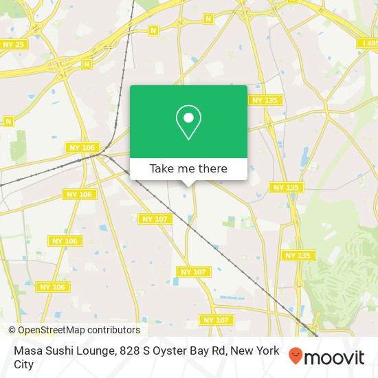 Mapa de Masa Sushi Lounge, 828 S Oyster Bay Rd