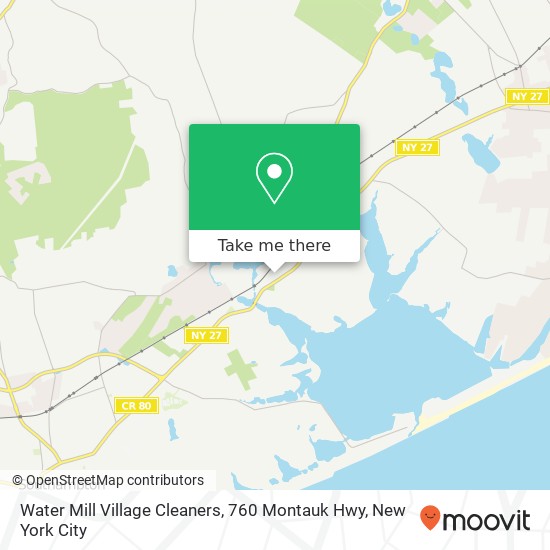 Mapa de Water Mill Village Cleaners, 760 Montauk Hwy