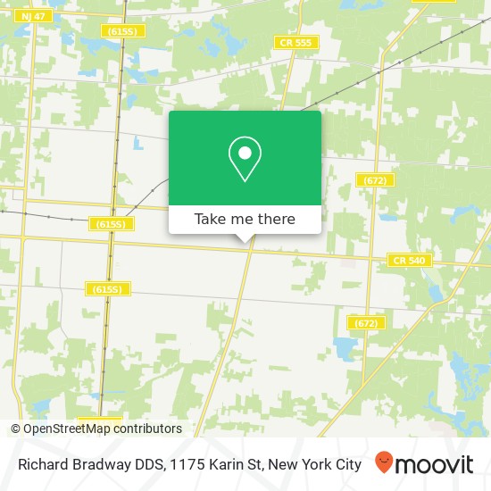 Mapa de Richard Bradway DDS, 1175 Karin St