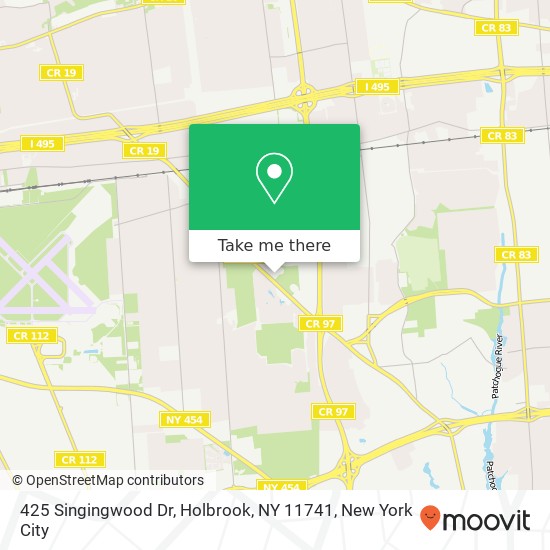 Mapa de 425 Singingwood Dr, Holbrook, NY 11741
