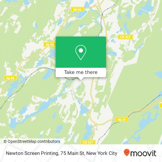 Mapa de Newton Screen Printing, 75 Main St