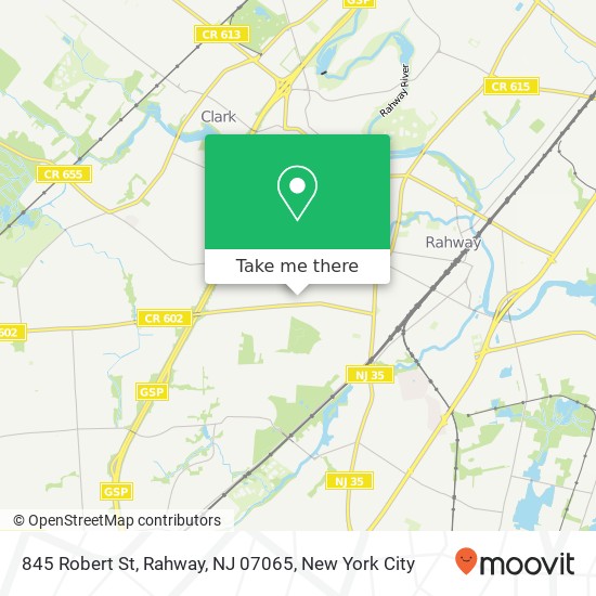 Mapa de 845 Robert St, Rahway, NJ 07065
