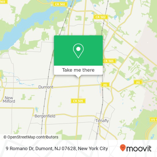 Mapa de 9 Romano Dr, Dumont, NJ 07628