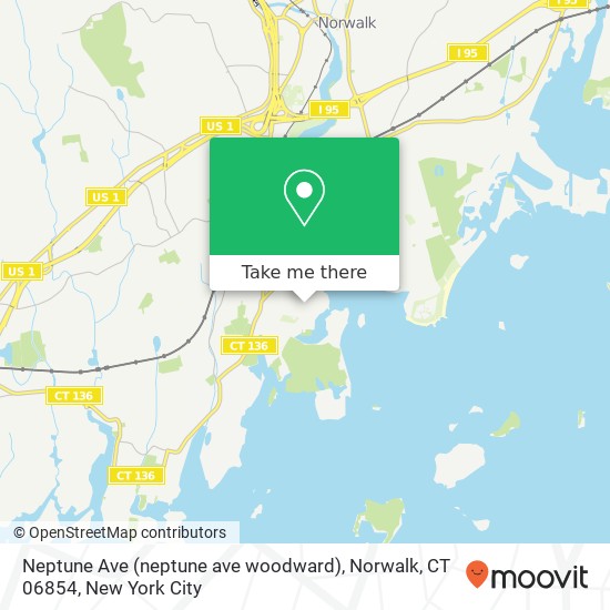 Neptune Ave (neptune ave woodward), Norwalk, CT 06854 map