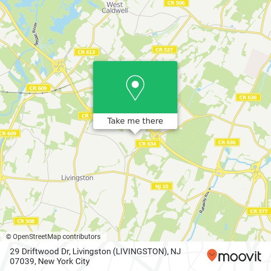 29 Driftwood Dr, Livingston (LIVINGSTON), NJ 07039 map