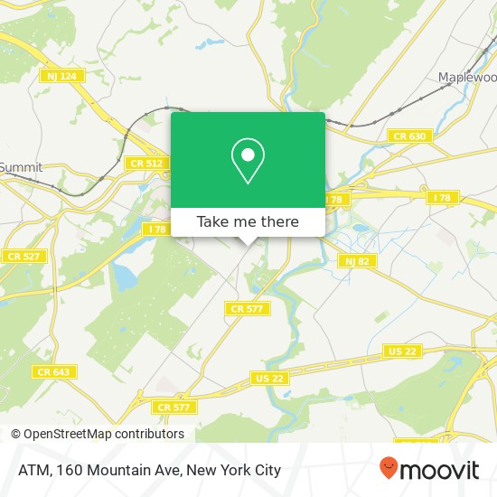 ATM, 160 Mountain Ave map