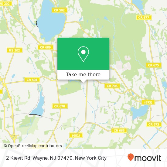 Mapa de 2 Kievit Rd, Wayne, NJ 07470