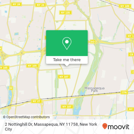 Mapa de 2 Nottinghill Dr, Massapequa, NY 11758