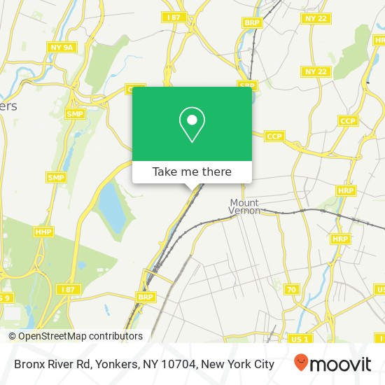 Mapa de Bronx River Rd, Yonkers, NY 10704