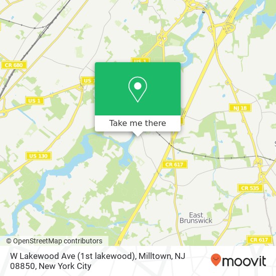 Mapa de W Lakewood Ave (1st lakewood), Milltown, NJ 08850