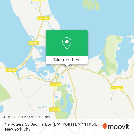 Mapa de 19 Rogers St, Sag Harbor (BAY POINT), NY 11963