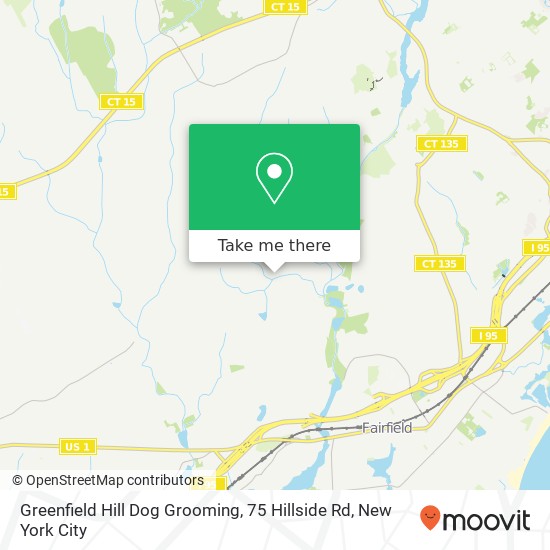 Mapa de Greenfield Hill Dog Grooming, 75 Hillside Rd