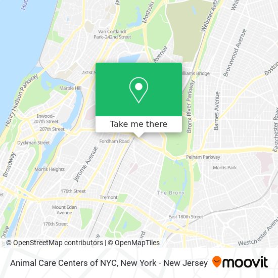 Mapa de Animal Care Centers of NYC