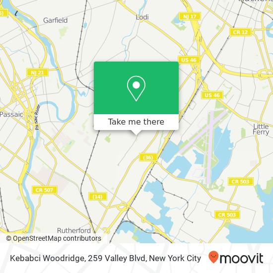 Mapa de Kebabci Woodridge, 259 Valley Blvd