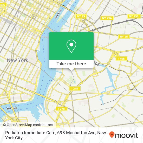 Mapa de Pediatric Immediate Care, 698 Manhattan Ave