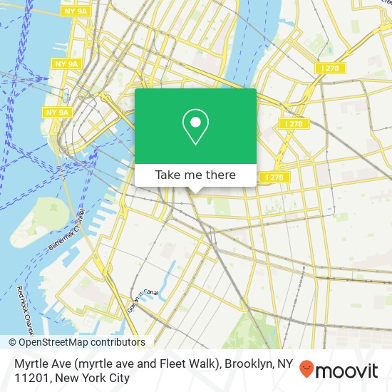 Mapa de Myrtle Ave (myrtle ave and Fleet Walk), Brooklyn, NY 11201