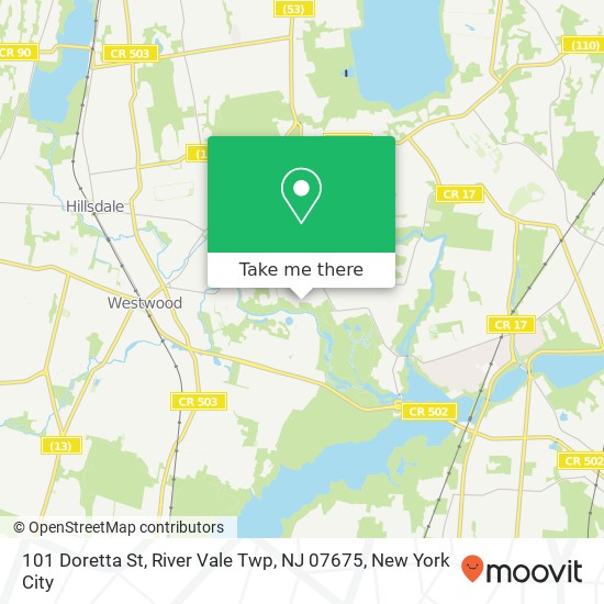 Mapa de 101 Doretta St, River Vale Twp, NJ 07675