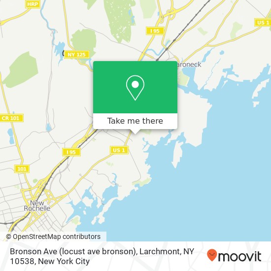 Mapa de Bronson Ave (locust ave bronson), Larchmont, NY 10538