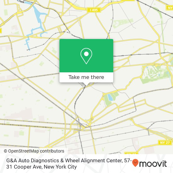 Mapa de G&A Auto Diagnostics & Wheel Alignment Center, 57-31 Cooper Ave