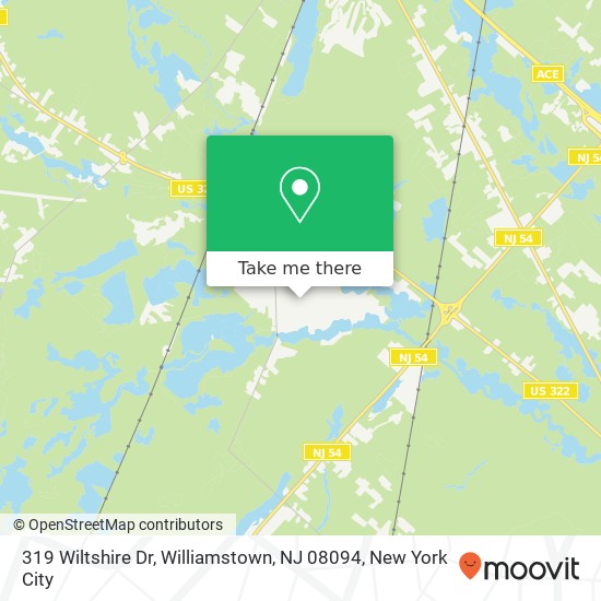 Mapa de 319 Wiltshire Dr, Williamstown, NJ 08094