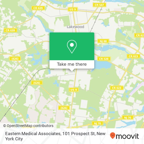 Mapa de Eastern Medical Associates, 101 Prospect St
