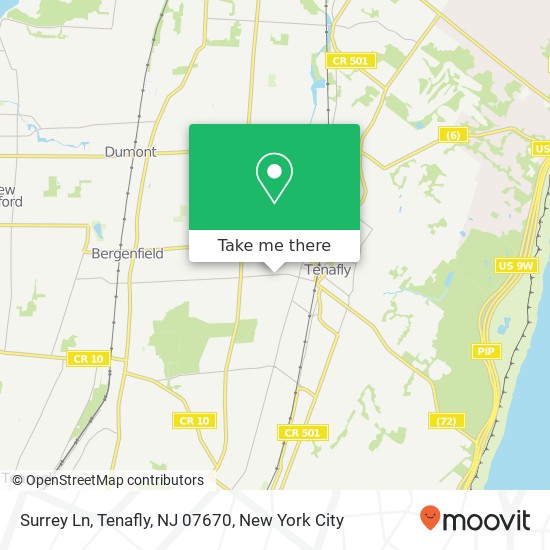 Surrey Ln, Tenafly, NJ 07670 map