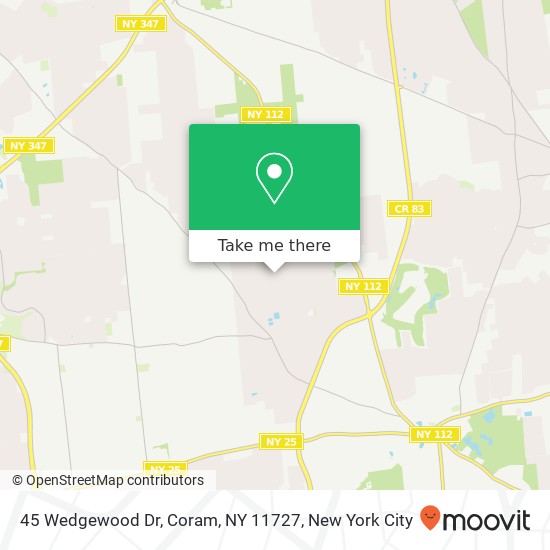 Mapa de 45 Wedgewood Dr, Coram, NY 11727