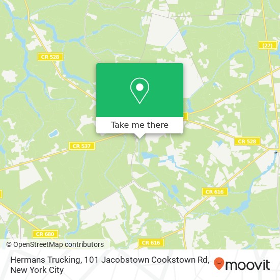 Mapa de Hermans Trucking, 101 Jacobstown Cookstown Rd