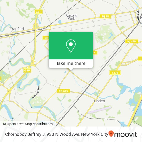 Mapa de Chornoboy Jeffrey J, 930 N Wood Ave