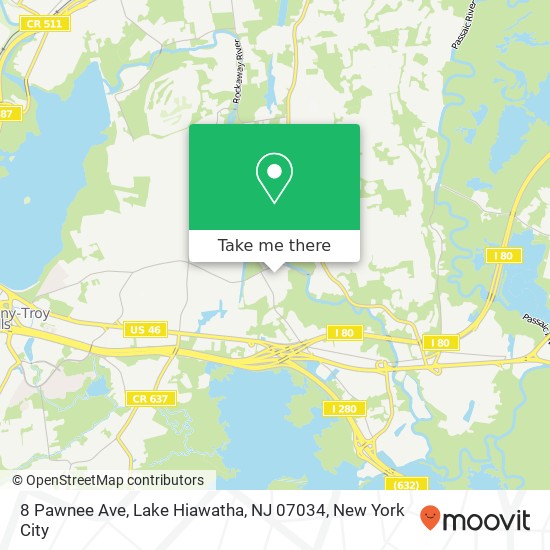 8 Pawnee Ave, Lake Hiawatha, NJ 07034 map