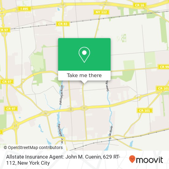 Mapa de Allstate Insurance Agent: John M. Cuenin, 629 RT-112