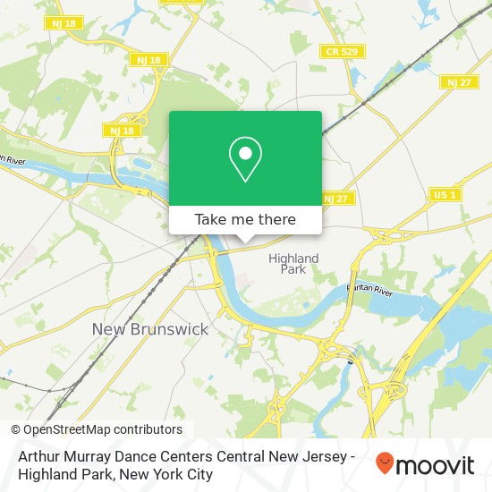 Arthur Murray Dance Centers Central New Jersey - Highland Park map