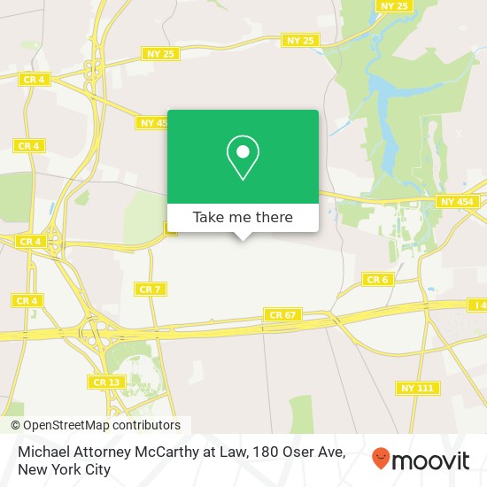 Michael Attorney McCarthy at Law, 180 Oser Ave map