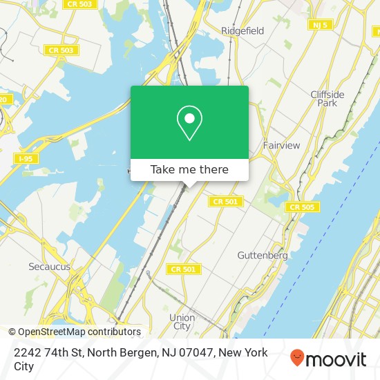 Mapa de 2242 74th St, North Bergen, NJ 07047