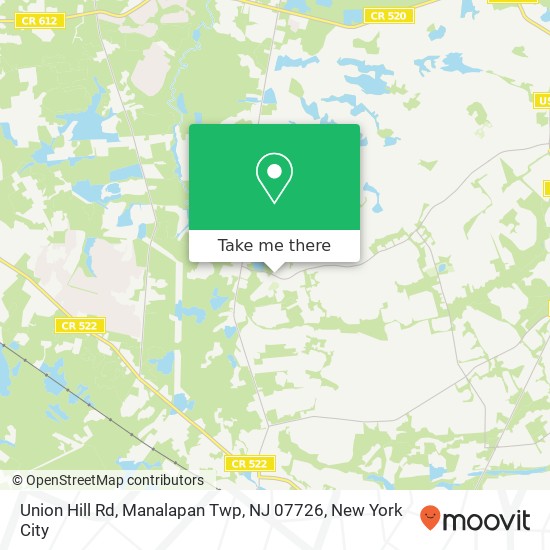 Mapa de Union Hill Rd, Manalapan Twp, NJ 07726