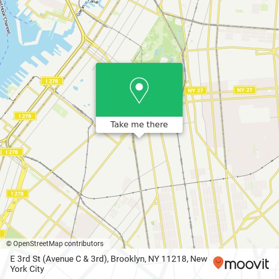 Mapa de E 3rd St (Avenue C & 3rd), Brooklyn, NY 11218