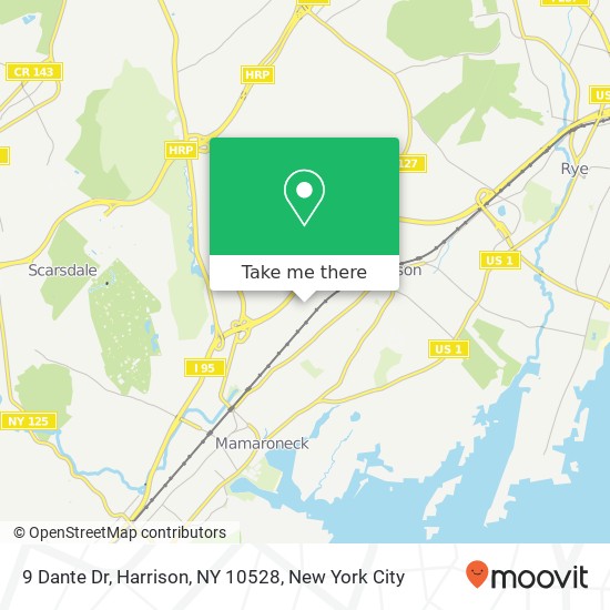 Mapa de 9 Dante Dr, Harrison, NY 10528