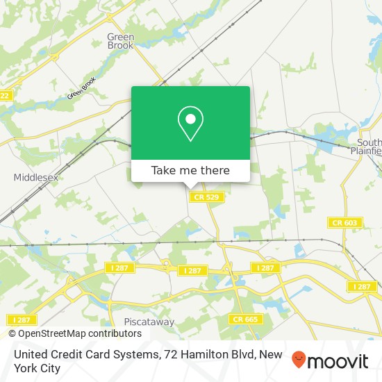 Mapa de United Credit Card Systems, 72 Hamilton Blvd