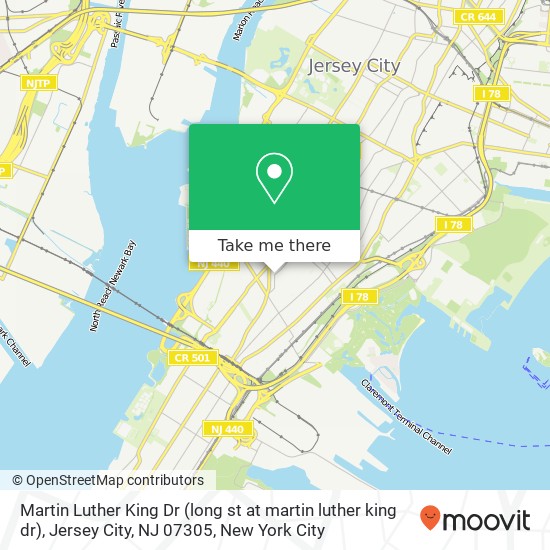 Mapa de Martin Luther King Dr (long st at martin luther king dr), Jersey City, NJ 07305