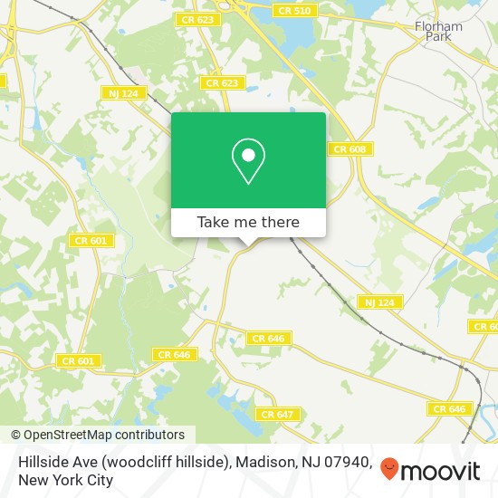 Hillside Ave (woodcliff hillside), Madison, NJ 07940 map