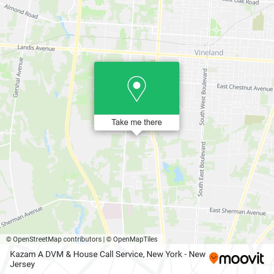 Kazam A DVM & House Call Service map