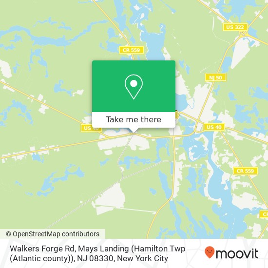 Mapa de Walkers Forge Rd, Mays Landing (Hamilton Twp (Atlantic county)), NJ 08330