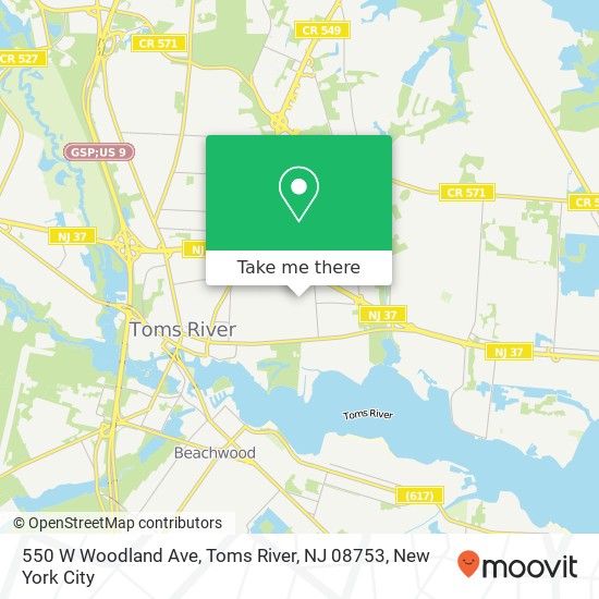 550 W Woodland Ave, Toms River, NJ 08753 map