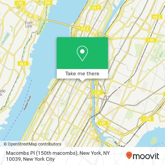 Macombs Pl (150th macombs), New York, NY 10039 map