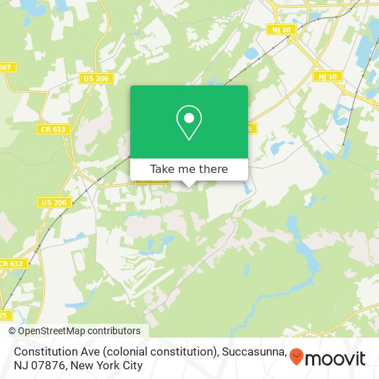 Constitution Ave (colonial constitution), Succasunna, NJ 07876 map