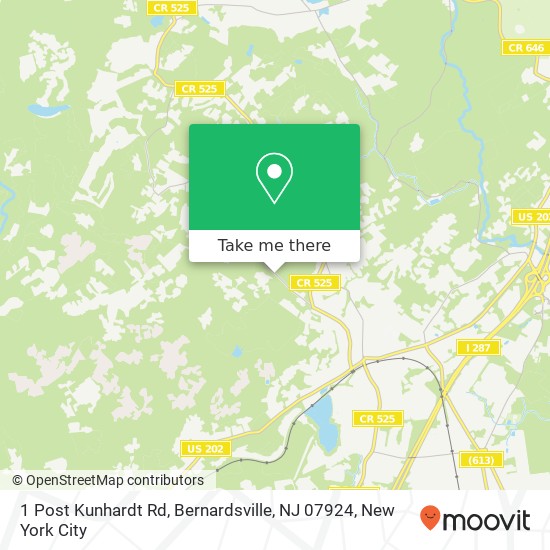 Mapa de 1 Post Kunhardt Rd, Bernardsville, NJ 07924